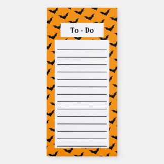 Custom Black and Orange Bats Magnetic Notepad