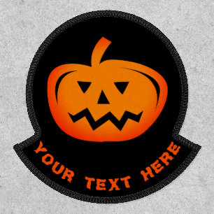 Custom black and orange Halloween jack o lantern Patch