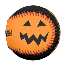 Custom black and orange Halloween party baseball