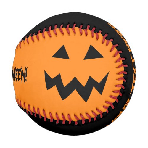 Custom black and orange Halloween party baseball