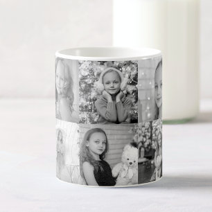 Custom Black And White 10 Memories Photo Collage Color Morph Mug