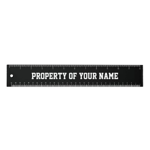 Custom black and white 12 inch ruler for school