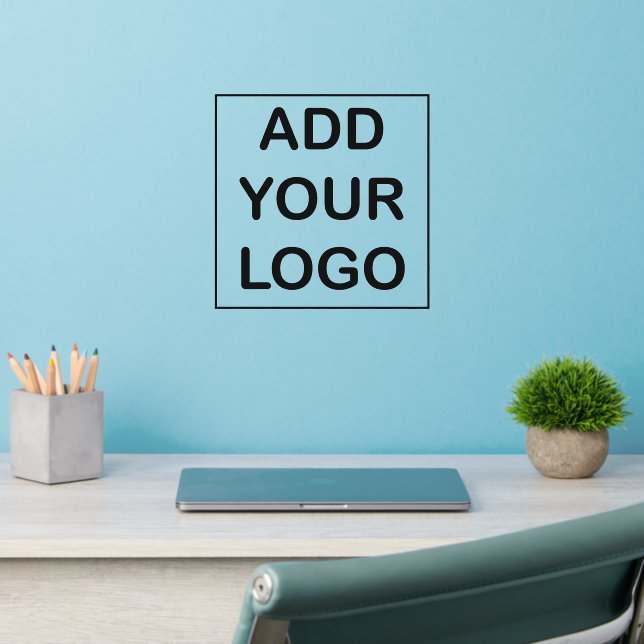 Custom Black and White Business Company Logo Wall Decal (Home Office 2)
