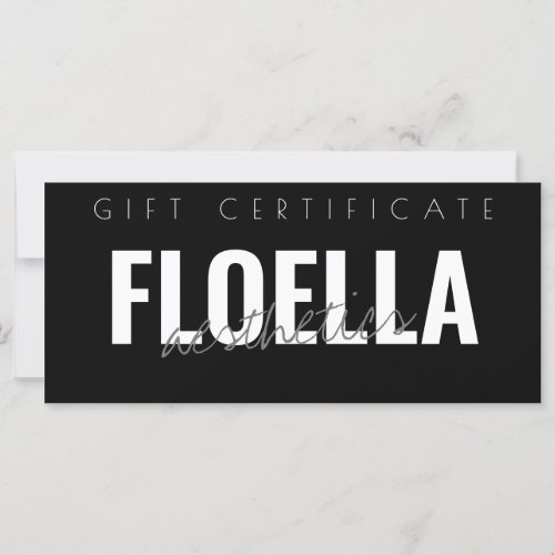 Custom Black and White Business Gift Certificate