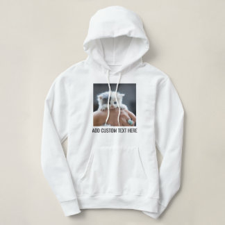 Custom Black And White Cat Lover Kitten Pet Photo Hoodie