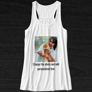 Custom Black And White Cat Mom Family Pet Photo Tank Top