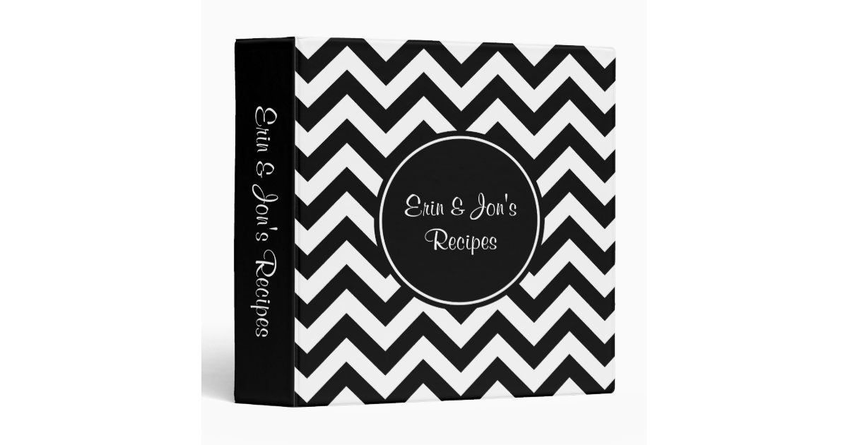 Custom Black and White Chevron Pattern 3 Ring Binder | Zazzle