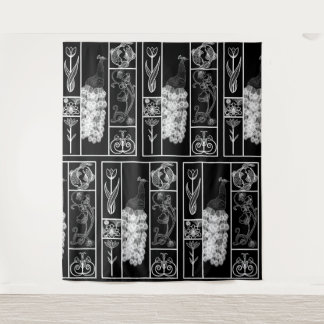Custom black and white elegant tapestry