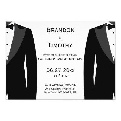 Gay Wedding Invitation Two Grooms Silhouettes | Zazzle.com Shop Gay Wedding Invitation Two Grooms Silhouettes created by beckynimoy. Personalize it with photos & text or purchase as is!