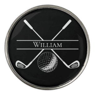 Custom Black and White Golf Ball Marker