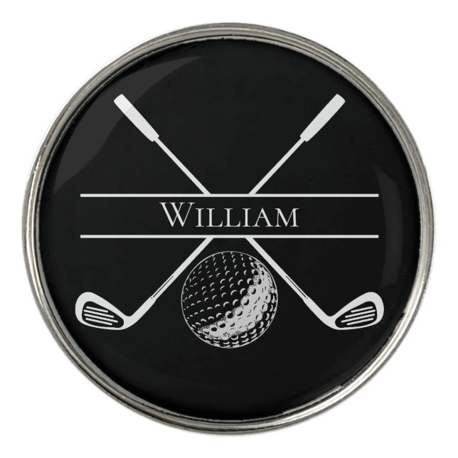 Custom Black and White Golf Ball Marker (Front)