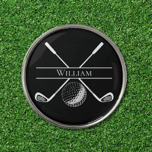 Custom Black and White Golf Ball Marker