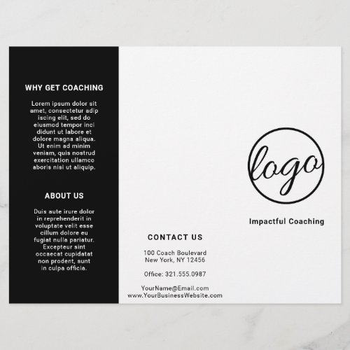 Custom Black and White Logo Trifold Brochure