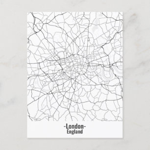 Custom Black and White Minimalist London City Postcard