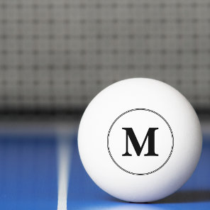 Custom Black and White Monogram Table Tennis Beer Ping Pong Ball