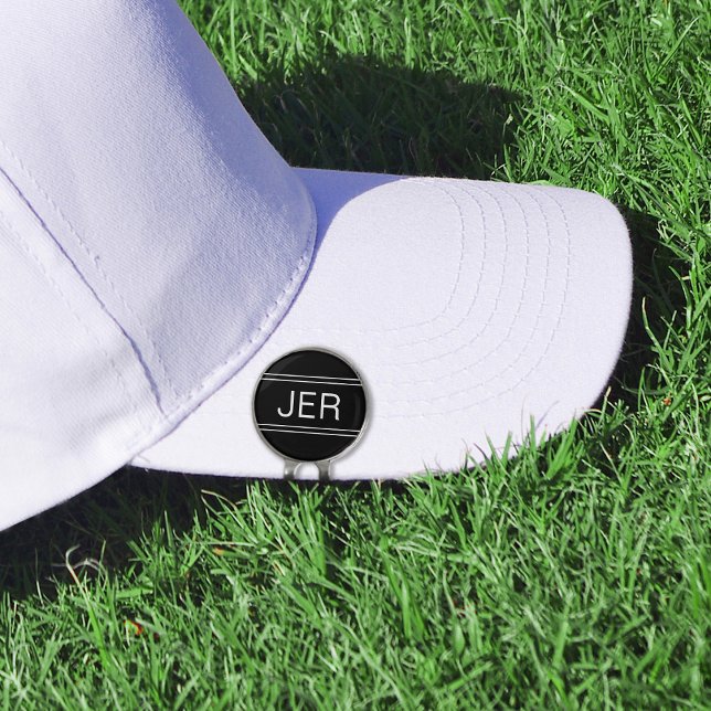 Custom Black and White Monogrammed Golfer's Best Golf Hat Clip (Creator Uploaded)