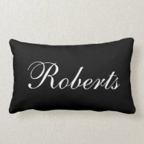 Custom Black and White Name Throw Pillow Custom Black and White Name Throw Pillow