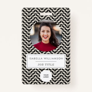 Custom Black and White Office Employee Photo ID Badge