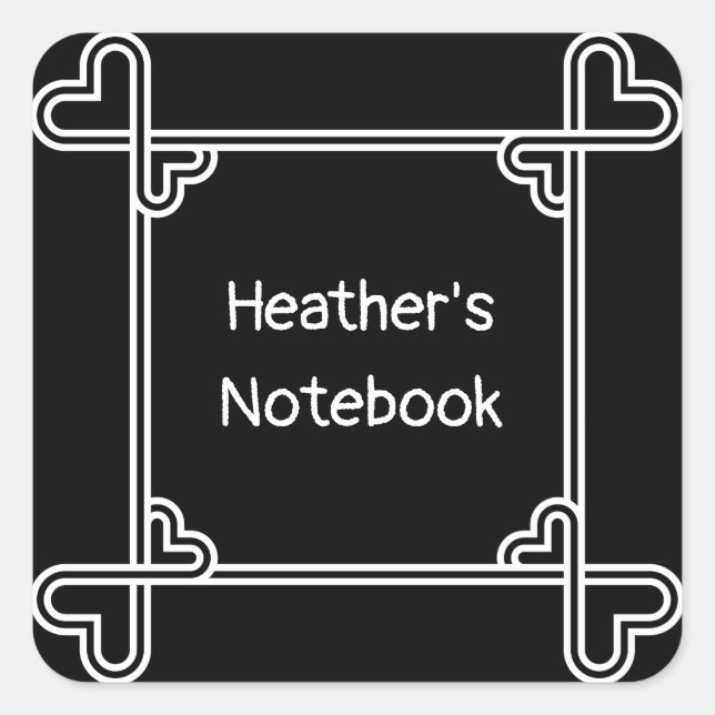 Custom black and white ornamental bookplate (Front)