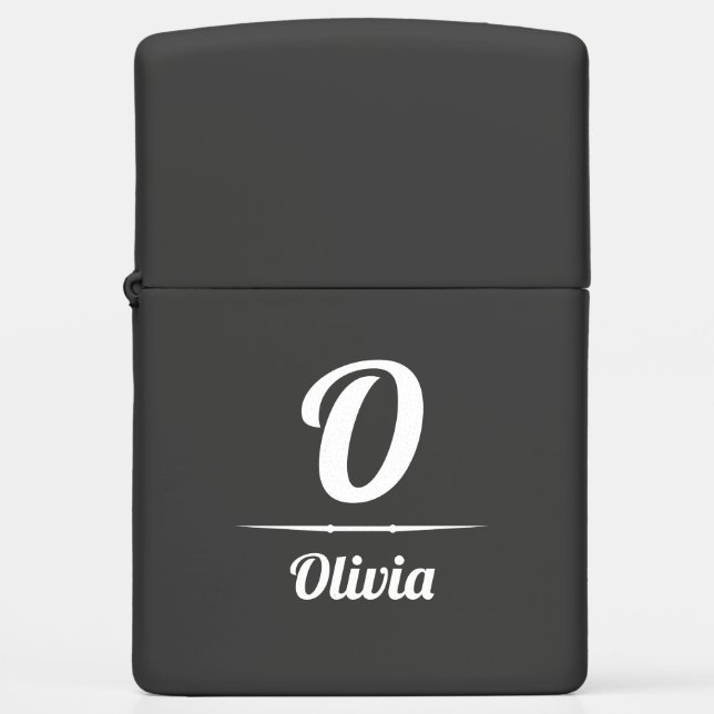 Custom Black and White Personalized Zippo Lighter (Front)