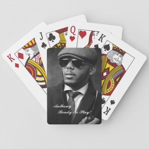 Custom Black And White Photo Modern Personalized Playing Cards