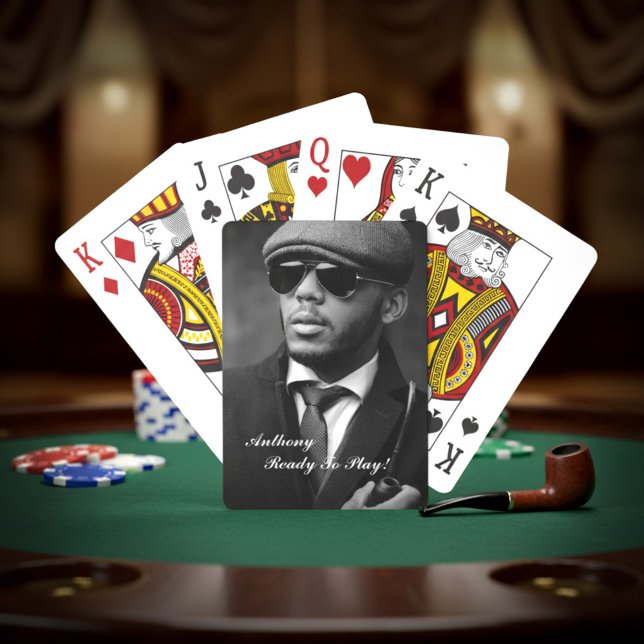 Custom Black And White Photo Modern Personalized Poker Cards (Custom Black And White Photo Modern Personalized Poker Cards is great to play with family and friend)