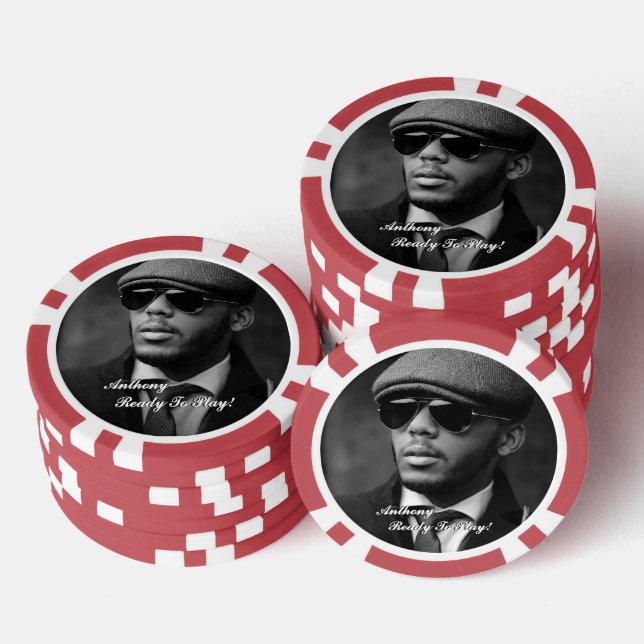 Custom Black And White Photo Modern Personalized Poker Chips (Stack)