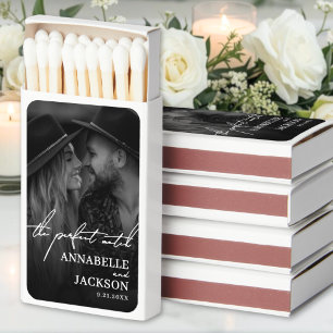 Custom Black And White Photo Wedding Matchboxes