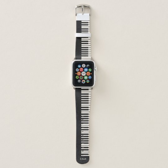 Custom Black and White Piano Keyboard Apple Watch Band | Zazzle.com