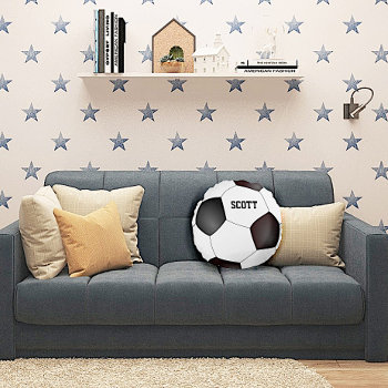 Custom Black And White Soccer Ball Pillow by DizzyDebbie at Zazzle