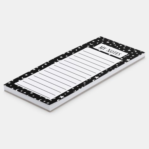 Custom Black and White Stars Magnetic Notepad