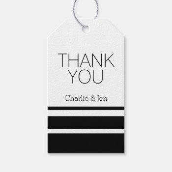 Custom Black And White Thank You Gift Tags by thepixelprojekt at Zazzle