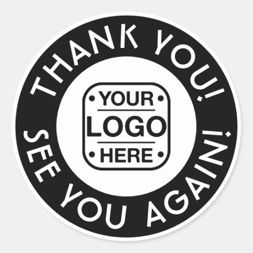 Custom Black And White Thank You Sticker With Logo
