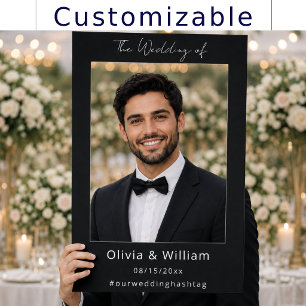 Custom Black and White Wedding Photo Prop Selfie Frame