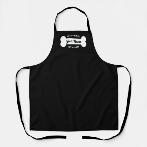 Custom black apron for dog grooming business