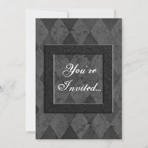 Custom Black Argyle Invitations