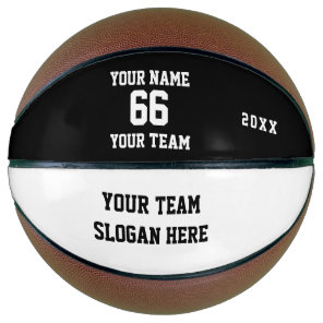 Custom black Basketball with Name, Number, Team