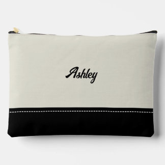 Custom black beige personalized preppy stylish accessory pouch