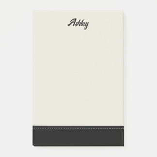 Custom black beige personalized preppy stylish post-it notes