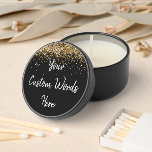 Custom Black Birthday Party Anniversary Graduation Mini Candle Favors