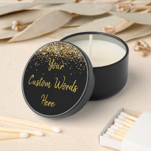 Custom Black Birthday Party Anniversary Graduation Mini Candle Favors