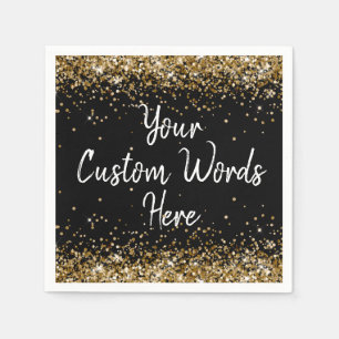 Custom Black Birthday Party Anniversary Graduation Napkins