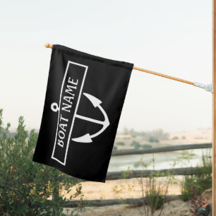 Custom Black Boat Flag