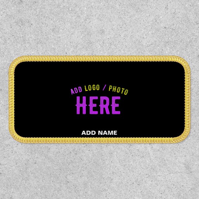 CUSTOM BLACK BRANDED GOLDEN MYLAR BORDER STITCHING PATCH (Front)