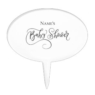 Custom Black Bridal Shower Cake Topper