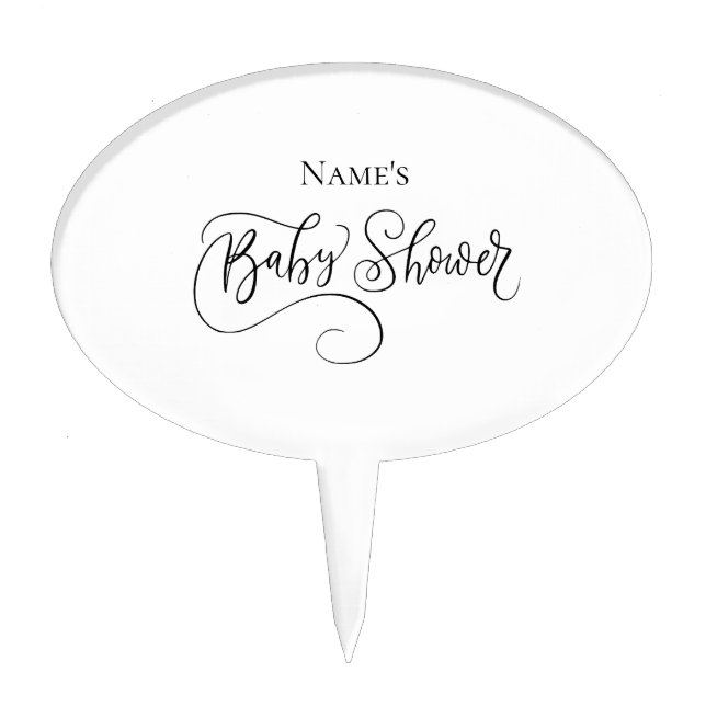 Custom Black Bridal Shower Cake Topper (Front)