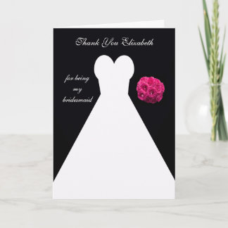 Custom Black Bridesmaid Thank You Card