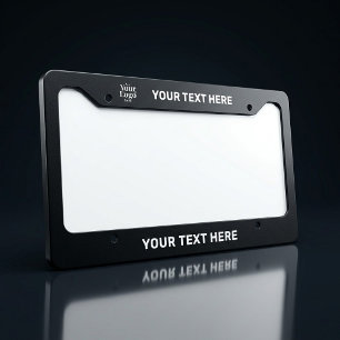 Custom Black Business License Plate Frame Company