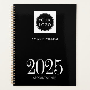 Custom Black Business Logo 2025 Planner