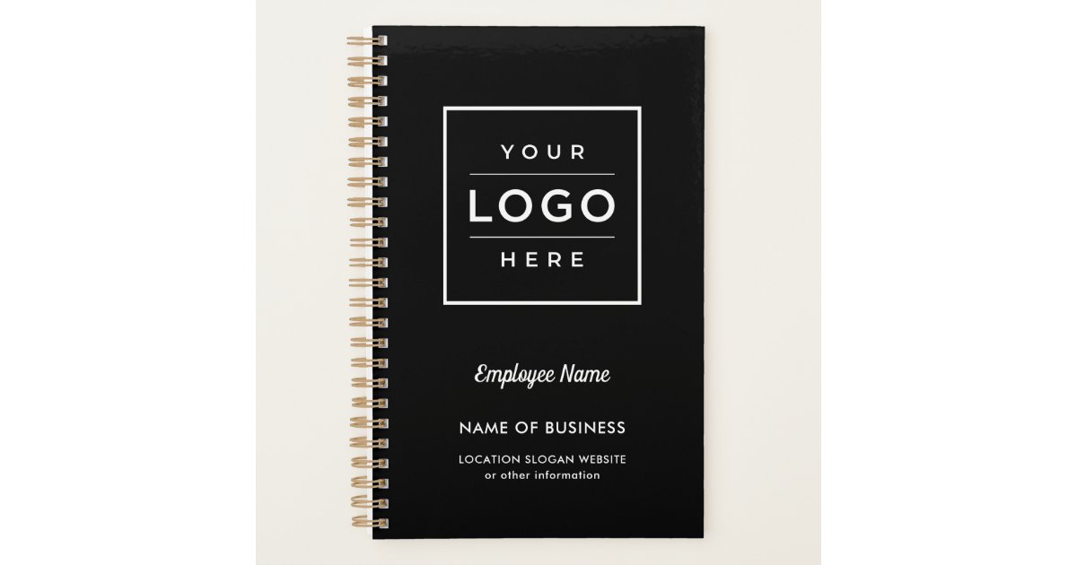 Custom Black Business Logo and Employee Name Planner | Zazzle